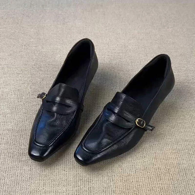 Fashion Womens Shoes Retro Luxury Genuine Leather Loafers for Woman Classic Britain Casual Shoes Designer Shoes Zapatos De Mujer
Fashion Womens Shoes Retro Luxury Genuine Leather Loafers for Woman Classic Britain Casual Shoes Designer Shoes Zapatos De Mujer