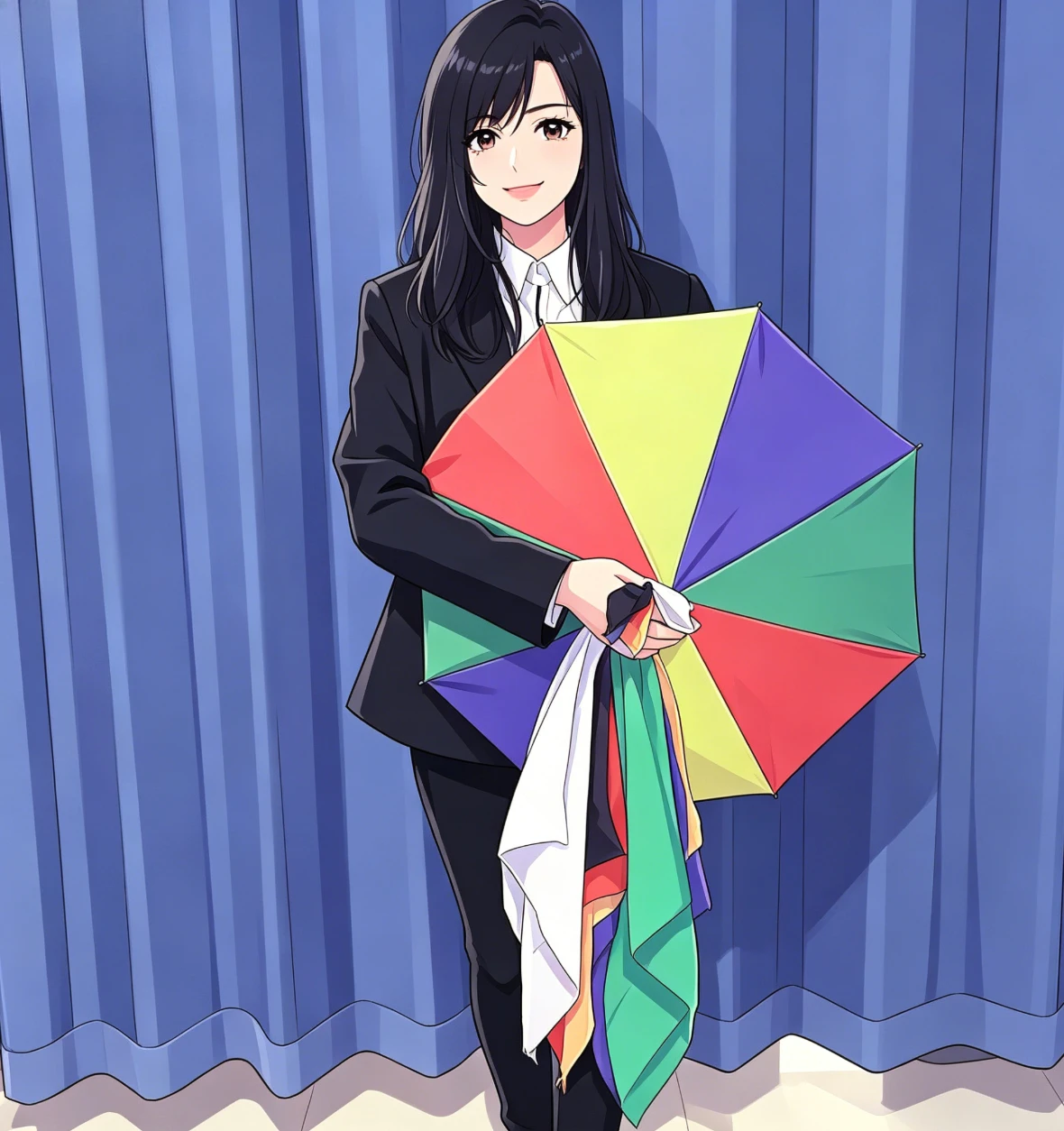 6 Silk Scarves to Umbrella Magic Trick Stage Umbrella Production Effect Party Show Easy to Perform Gimmick Props Magician
6 Silk Scarves to Umbrella Magic Trick Stage Umbrella Production Effect Party Show Easy to Perform Gimmick Props Magician