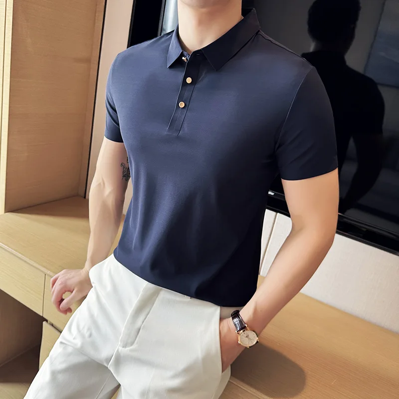 Large Size16 Colors POLO Shirt Men's Summer High Elasticity Seamless Ice Silk Slim Casual T-shirts Social Tee Tops Men Clothing
Large Size16 Colors POLO Shirt Men's Summer High Elasticity Seamless Ice Silk Slim Casual T-shirts Social Tee Tops Men Clothing
