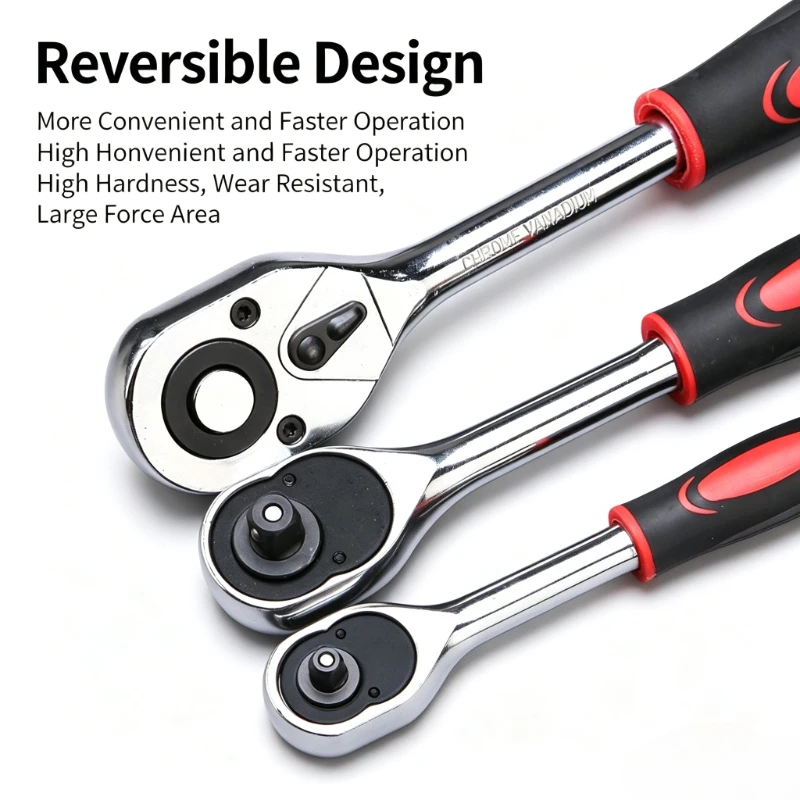 1/4" 3/8" 1/2" Reversible Ratchet Wrench CR-V Steel Drive Socket Spanner Auto Motorcycle Repair Hand Tool
1/4" 3/8" 1/2" Reversible Ratchet Wrench CR-V Steel Drive Socket Spanner Auto Motorcycle Repair Hand Tool