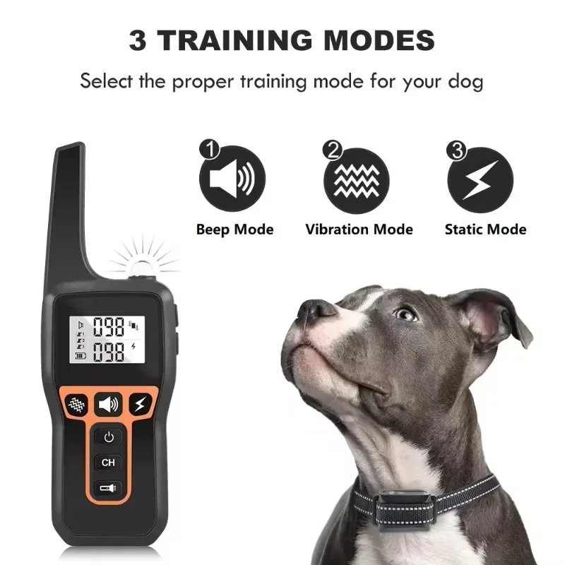 Pet Training Collar Dog Bark Control Stop Shock Collar Rechargeable Waterproof Electric Shock 1000m Remote Dog Training Tools
Pet Training Collar Dog Bark Control Stop Shock Collar Rechargeable Waterproof Electric Shock 1000m Remote Dog Training Tools