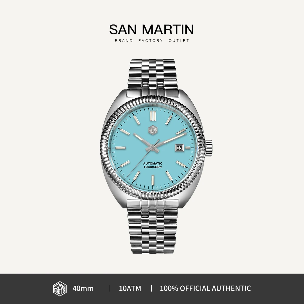 San Martin 40mm YN55 Men Watch Enamel Dial Curved Bezel Stainless Steel Sapphire Automatic Mechanical Luminous Waterproof SN0069
San Martin 40mm YN55 Men Watch Enamel Dial Curved Bezel Stainless Steel Sapphire Automatic Mechanical Luminous Waterproof SN0069