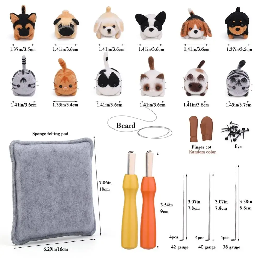 Needlework Needle Felting Kit Animal Package Material Felting Starter Kit Wool Felting Handmade DIY Wool Felt Materials Set Needlework Needle Felting Kit Animal Package Material Felting Starter Kit Wool Felting Handmade DIY Wool Felt Materials Set