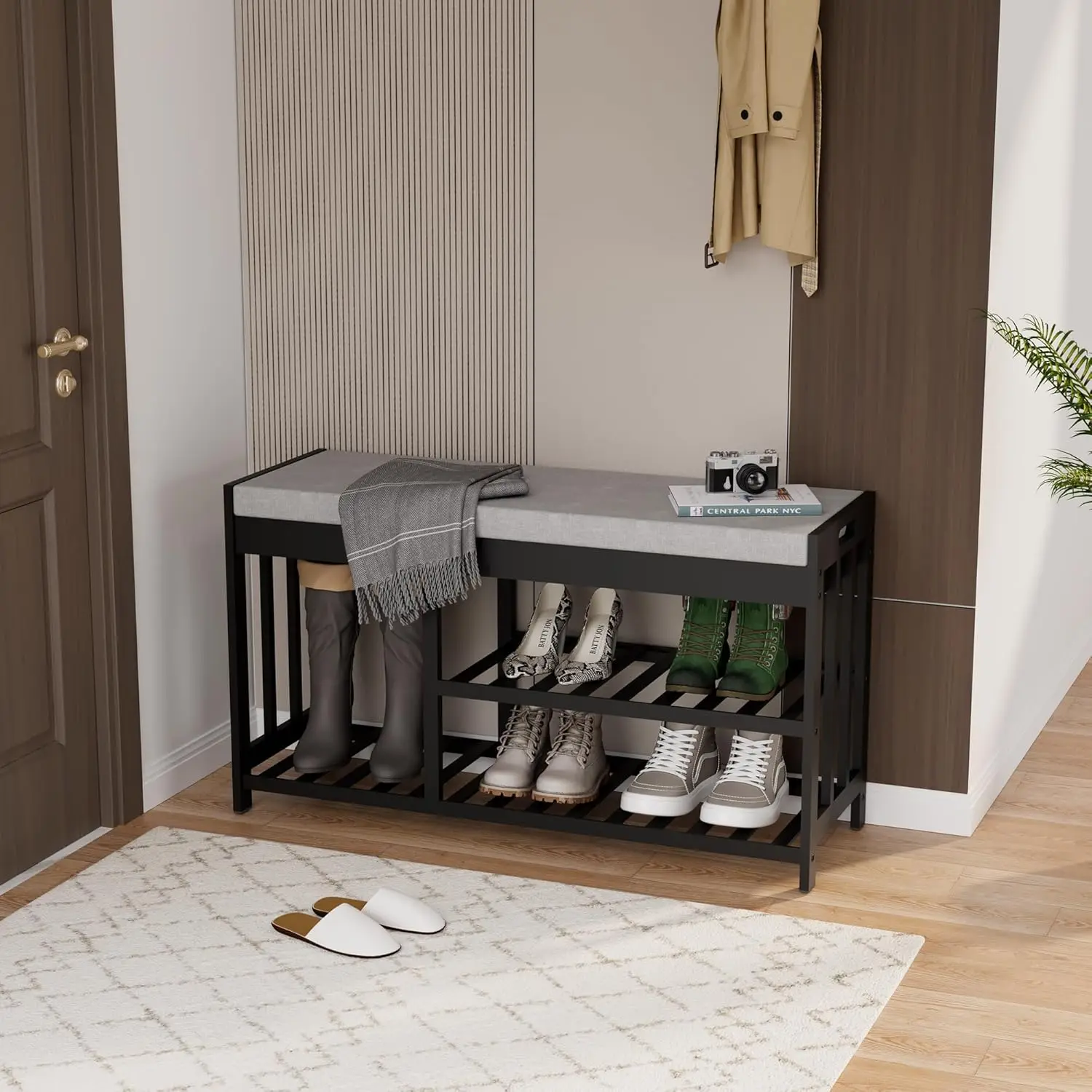 Трехуровневая бамбуковая скамья-полка для обуви, органайзер для хранения обуви, скамья для прихожей, полка для обуви у входной двери, для прихожей и ванной комнаты
Трехуровневая бамбуковая скамья-полка для обуви, органайзер для хранения обуви, скамья для прихожей, полка для обуви у входной двери, для прихожей и ванной комнаты