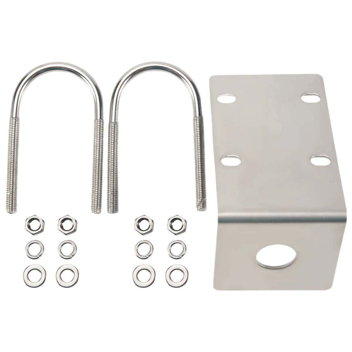 B02B-Stainless Steel Antenna Mount Bracket with U Style Bolts for Ham UHF VHF CB Cellular Trucker Antenna Use Accepted
B02B-Stainless Steel Antenna Mount Bracket with U Style Bolts for Ham UHF VHF CB Cellular Trucker Antenna Use Accepted
