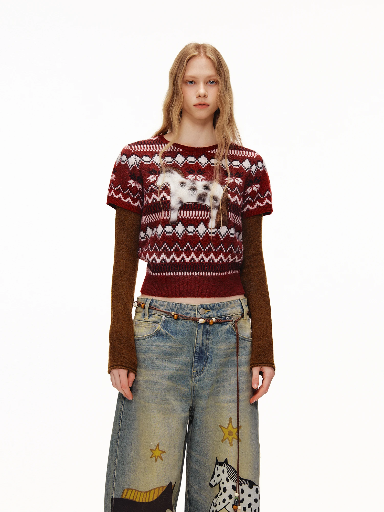 Outthe Blue St. Nicholas Isle "Little Patch Embroidery Fake Two-Piece Knitted Sweater Casual Sle Women's Faion
Outthe Blue St. Nicholas Isle "Little Patch Embroidery Fake Two-Piece Knitted Sweater Casual Sle Women's Faion