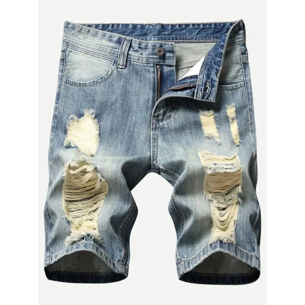 Retro Ripped Men's Denim Shorts Streetwear Hip Hop High Waist Straight Leg Short Pants Vintage Tear Design Winter Collection
Retro Ripped Men's Denim Shorts Streetwear Hip Hop High Waist Straight Leg Short Pants Vintage Tear Design Winter Collection