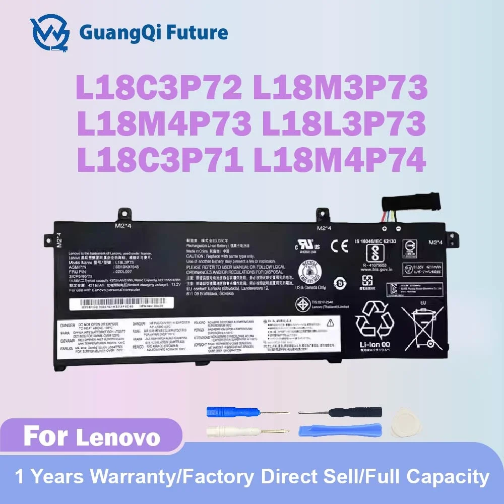 Аккумулятор L18C3P72 L18L3P73 L18M3P74 L18M3P73 для ноутбуков Lenovo ThinkPad T14 Gen1/Gen2, ThinkPad T490/T495/P43S/P14s Series 02DL007
Аккумулятор L18C3P72 L18L3P73 L18M3P74 L18M3P73 для ноутбуков Lenovo ThinkPad T14 Gen1/Gen2, ThinkPad T490/T495/P43S/P14s Series 02DL007