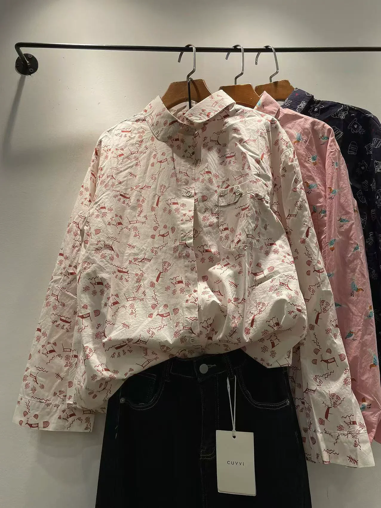 Bust 114cm Harajuku fashion pink white blue cartoon print shirts long sleeve blouses for women spring original oversized shirt
Bust 114cm Harajuku fashion pink white blue cartoon print shirts long sleeve blouses for women spring original oversized shirt