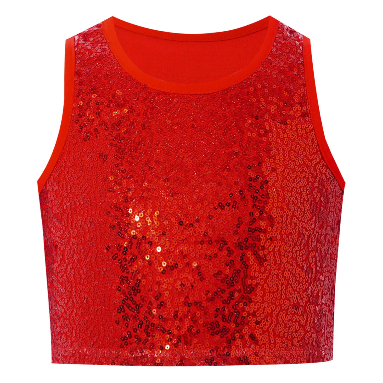 Kids Girls Sparkling Sequins Tank Crop Top Camisole Round Neck Sleeveless Vest School Hip hop Jazz Dance Tops for Performance
Kids Girls Sparkling Sequins Tank Crop Top Camisole Round Neck Sleeveless Vest School Hip hop Jazz Dance Tops for Performance