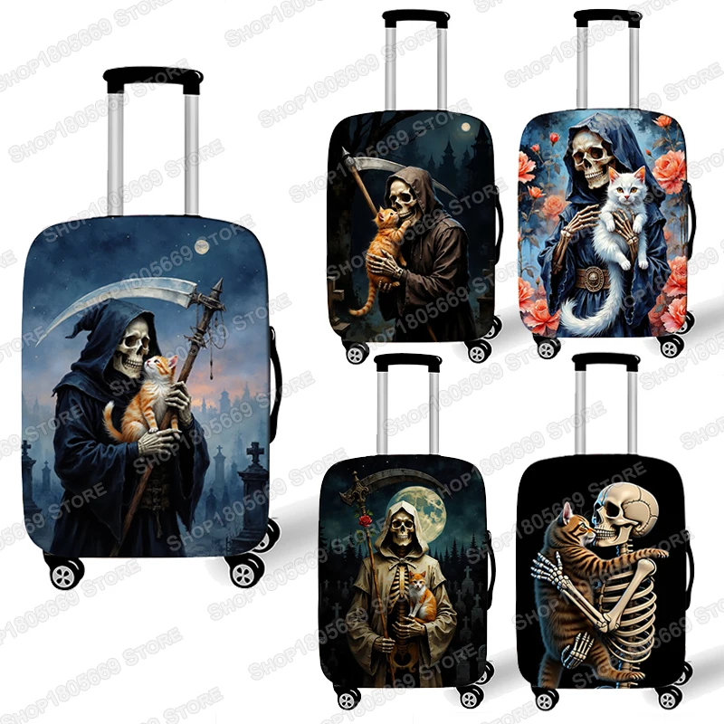 Cool Grim Reaper Skull and Cat Luggage Cover Travel Accessories Anti-dust Baggage Covers Elastic Suitcase Trolley Case Covers
Cool Grim Reaper Skull and Cat Luggage Cover Travel Accessories Anti-dust Baggage Covers Elastic Suitcase Trolley Case Covers