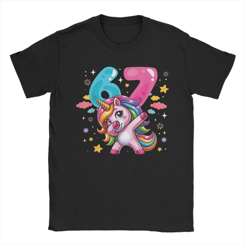 Детская футболка из чистого хлопка с изображением единорога, 67 Meme, летняя, с короткими рукавами, удобная, в стиле хип-хоп, для родителей и детей
Детская футболка из чистого хлопка с изображением единорога, 67 Meme, летняя, с короткими рукавами, удобная, в стиле хип-хоп, для родителей и детей