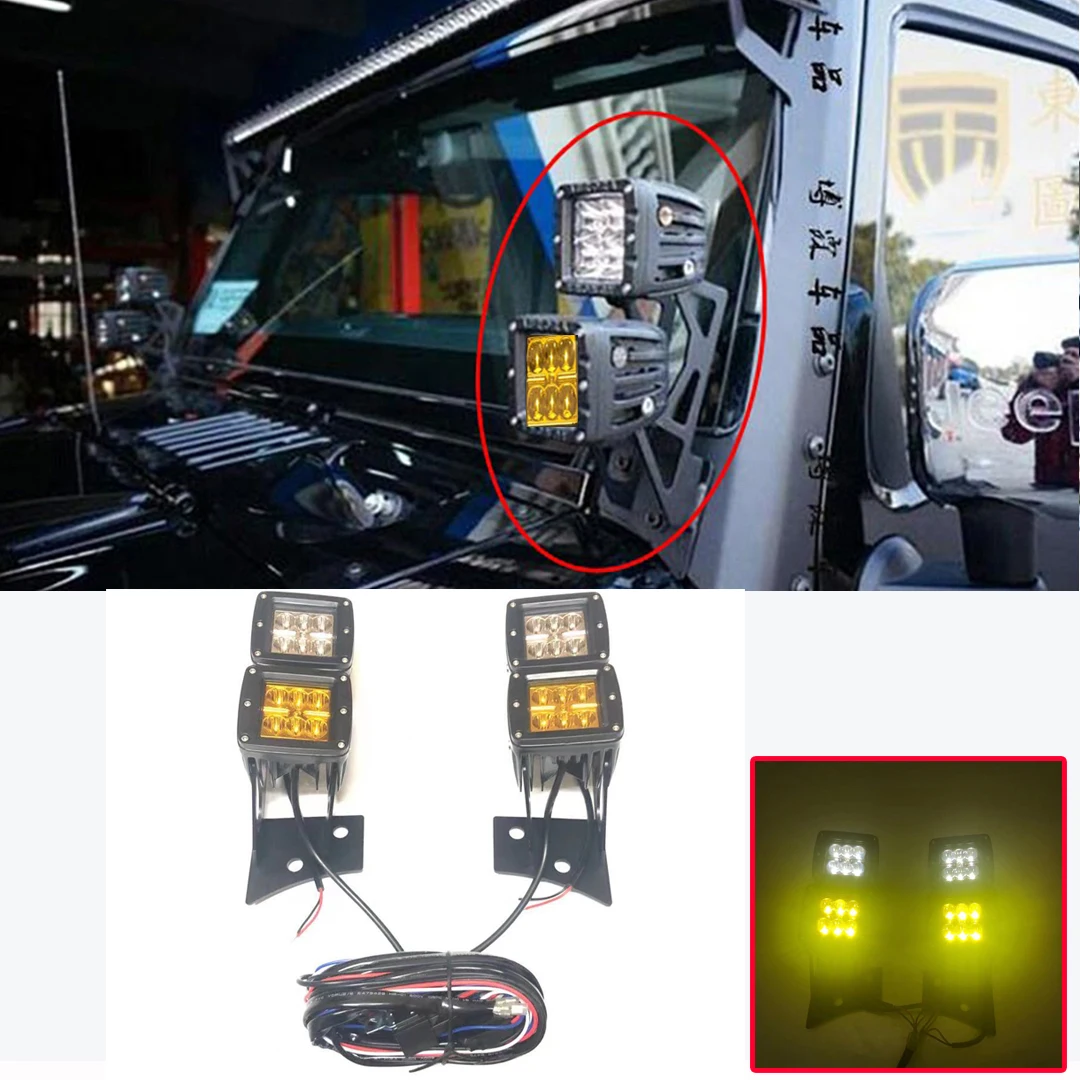 Complete LED Front Cowl Light Kit With Windshield A-Pillar Mounting Brackets For Jeep Wrangler JK 2007 -2017
Complete LED Front Cowl Light Kit With Windshield A-Pillar Mounting Brackets For Jeep Wrangler JK 2007 -2017