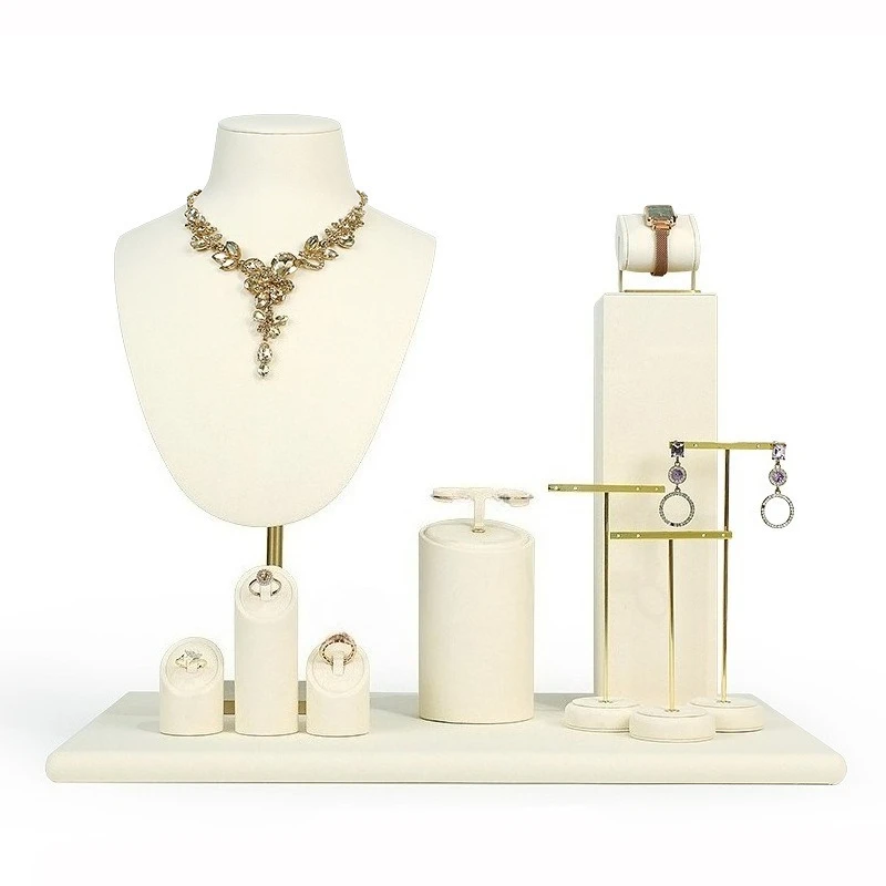 Jewelry display props, beige microfiber jewelry display stand, earrings, necklaces, rings, bracelets, jewelry display rack
Jewelry display props, beige microfiber jewelry display stand, earrings, necklaces, rings, bracelets, jewelry display rack