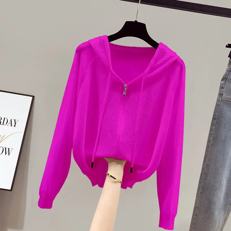 Sun Protection Cardigan Women's Thin Ice Silk Knitted 2024 Autumn New Outer Wear Long-sleeved Casual Versatile Loose Top
Sun Protection Cardigan Women's Thin Ice Silk Knitted 2024 Autumn New Outer Wear Long-sleeved Casual Versatile Loose Top