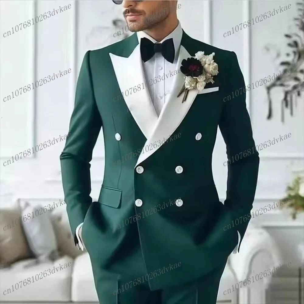 White Collar Dark Green Male Business Men Suit Groom Groomsman Wedding Party Prom Formal Tuxedos 2 Piece Set Blazer Pants
White Collar Dark Green Male Business Men Suit Groom Groomsman Wedding Party Prom Formal Tuxedos 2 Piece Set Blazer Pants