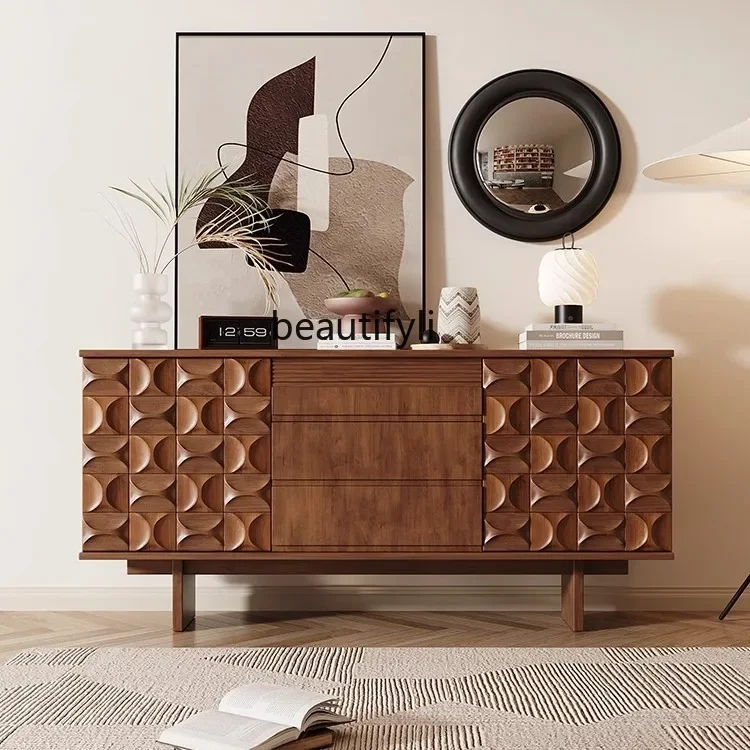 xzqSolid wood dining side living room log integrated locker light luxury storage entrance cabinet
xzqSolid wood dining side living room log integrated locker light luxury storage entrance cabinet