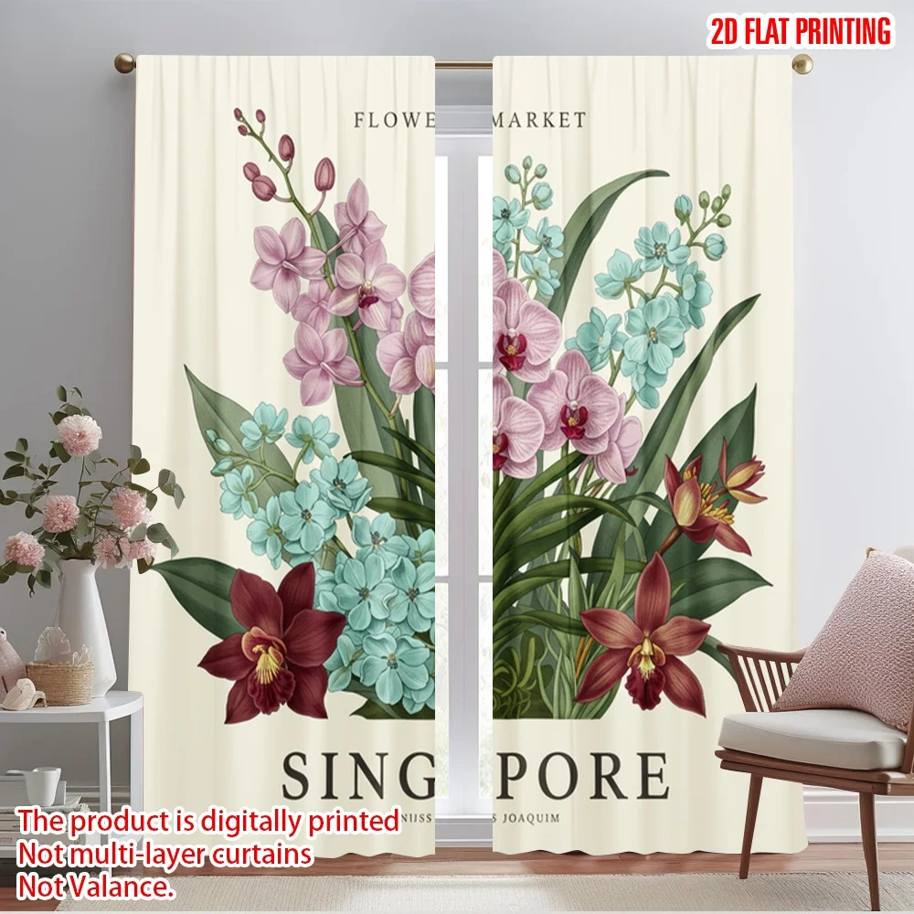 2pcs 2D flat printing Drapes Singapore Orchid Flower Market Polyester Without Electricity Party Decorations for Holiday
2pcs 2D flat printing Drapes Singapore Orchid Flower Market Polyester Without Electricity Party Decorations for Holiday