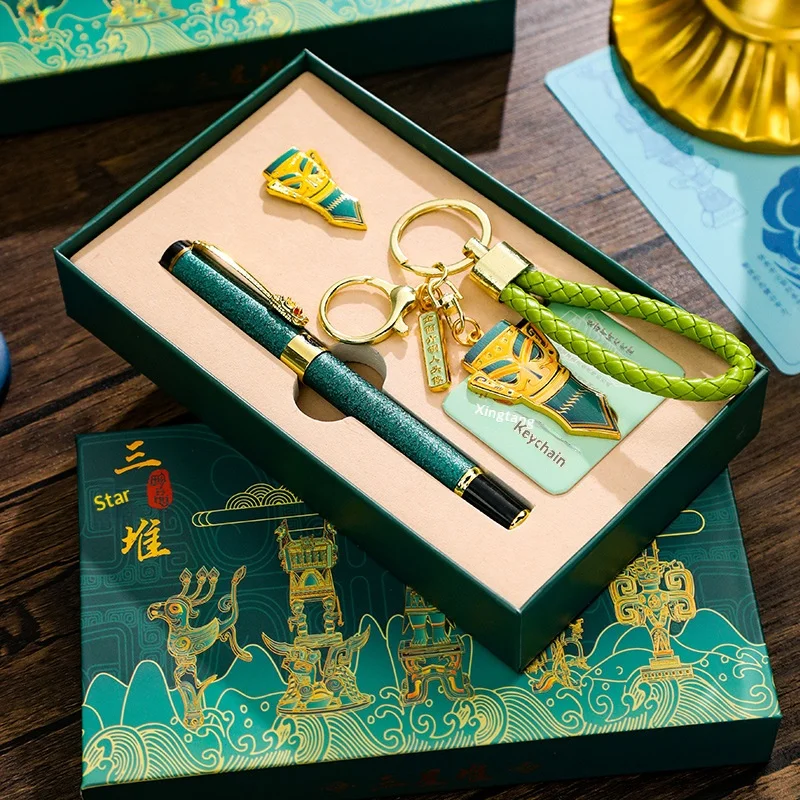 Ancient Shu Aesthetics Gel Pen & Broch & Keychain Set High End Busingess ift Box Stationery Retro Neutral Pen Gold Plated Brooch
Ancient Shu Aesthetics Gel Pen & Broch & Keychain Set High End Busingess ift Box Stationery Retro Neutral Pen Gold Plated Brooch