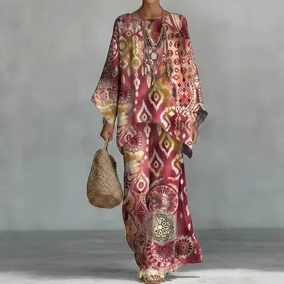 Fashionable Loose Batwing Sleeve Top And Wide Leg Pants Two Piece Set Women's Cross-Border Summer Outfit Cleanfit Style PVC M...
Fashionable Loose Batwing Sleeve Top And Wide Leg Pants Two Piece Set Women's Cross-Border Summer Outfit Cleanfit Style PVC M...