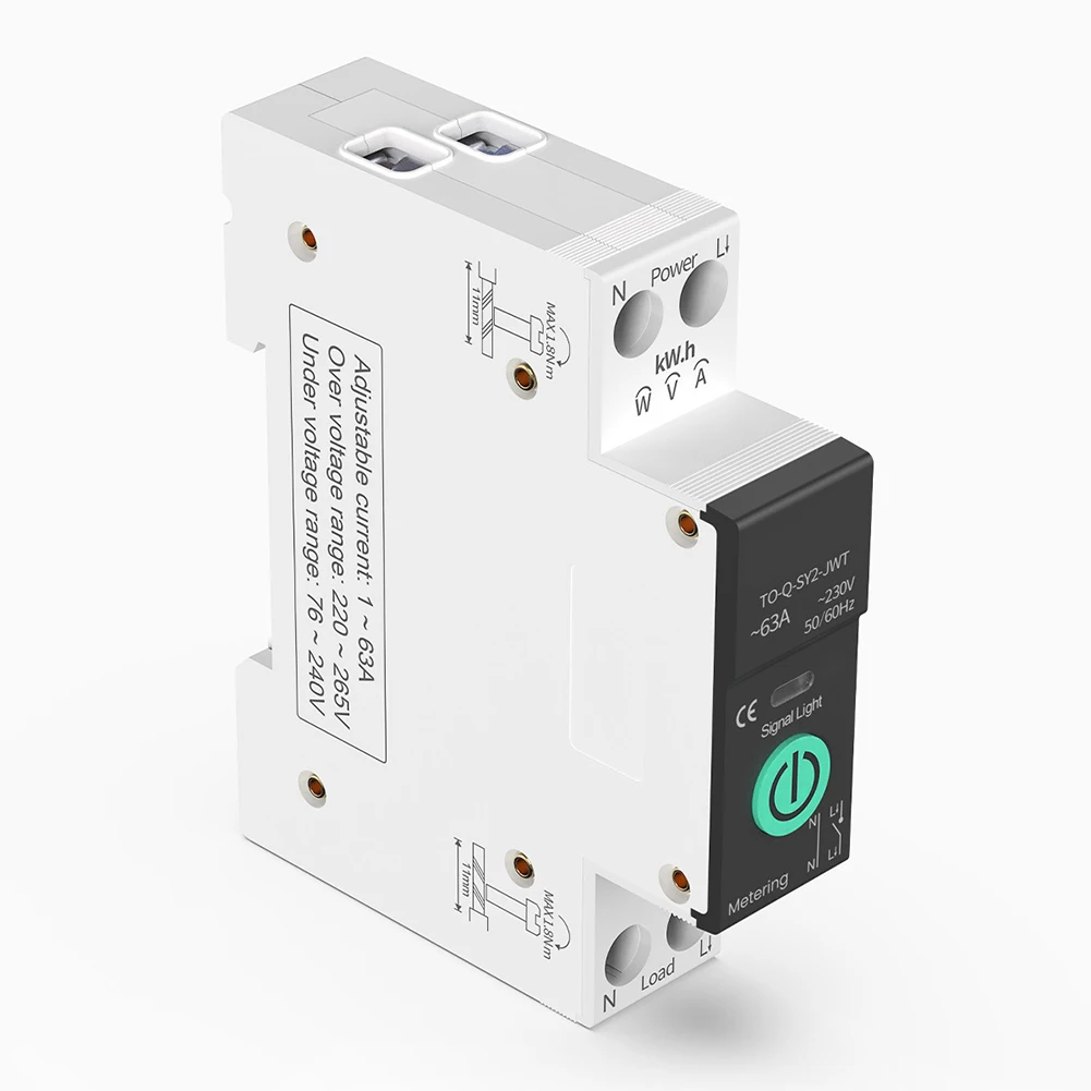 19*51*82mm Smart Circuit Breaker Overcurrent Over/undervoltage Protection For 1P63A Adjustable Wireless Remote Control Switch
19*51*82mm Smart Circuit Breaker Overcurrent Over/undervoltage Protection For 1P63A Adjustable Wireless Remote Control Switch