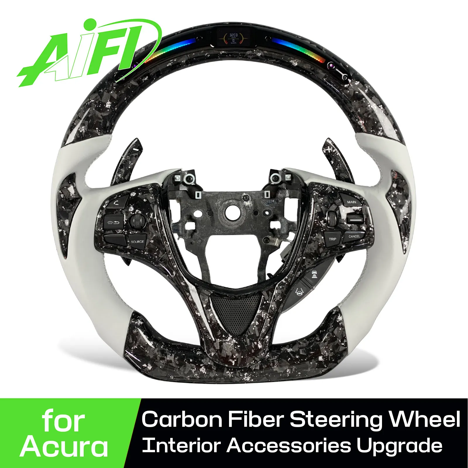 Custom Stylish Flake Design Forged Carbon Fiber Steering Wheel for Acura TLX MDX A-Spec 2015-2020 Interior Accessories Upgrade
Custom Stylish Flake Design Forged Carbon Fiber Steering Wheel for Acura TLX MDX A-Spec 2015-2020 Interior Accessories Upgrade