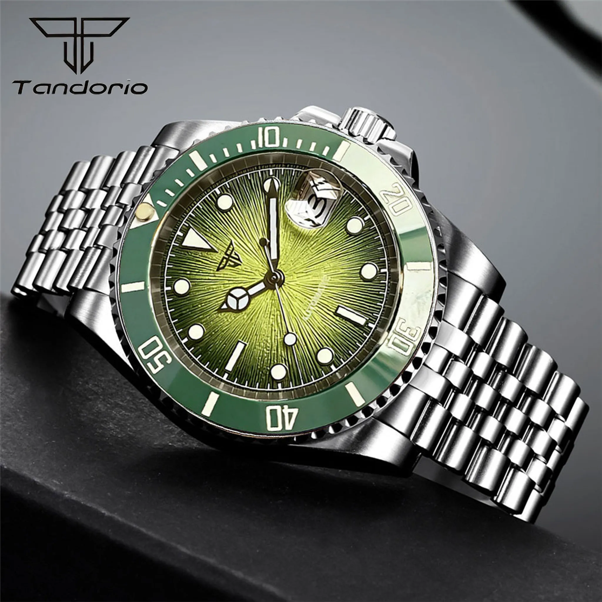 Tandorio 40mm Classic Diving Watch 20ATM Sapphire Glass Ceramic Bezel Miyota8215/Asia2824 Automatic Men's Mechanical Watch Date
Tandorio 40mm Classic Diving Watch 20ATM Sapphire Glass Ceramic Bezel Miyota8215/Asia2824 Automatic Men's Mechanical Watch Date