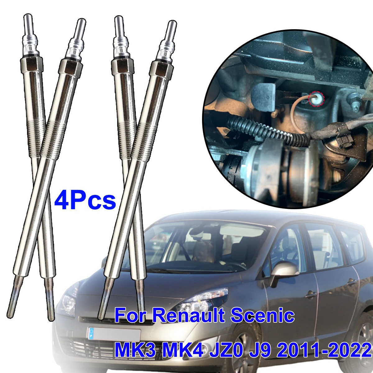 4PCS Diesel Heater Nickel Plating Glow Plugs 4.5V 110650819R For Renault Scenic MK3 MK4 JZ0 J9 2011 2012 2013-2022 1.6 dCi Parts
4PCS Diesel Heater Nickel Plating Glow Plugs 4.5V 110650819R For Renault Scenic MK3 MK4 JZ0 J9 2011 2012 2013-2022 1.6 dCi Parts