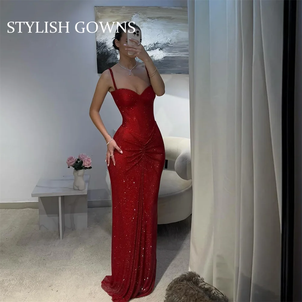Dubai Saudi Glitter Red Sweetheart Evening Dresses Prom Gown Split Long Formal Dress Mermaid Robe De Soirée Customized فستان
Dubai Saudi Glitter Red Sweetheart Evening Dresses Prom Gown Split Long Formal Dress Mermaid Robe De Soirée Customized فستان 
