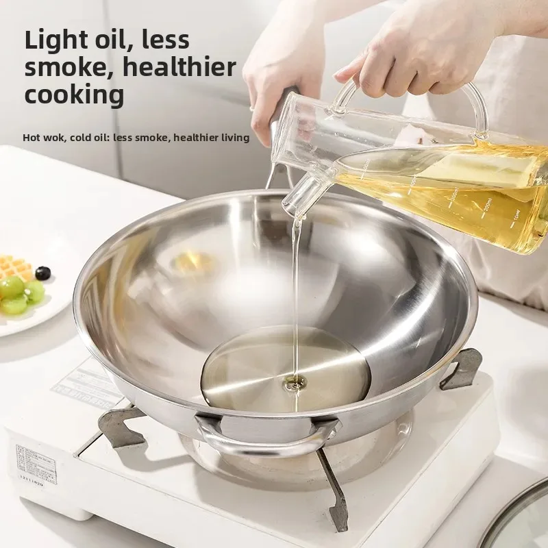 German food grade 316 stainless steel wok pure uncoated thickened non-stick wok For Home Cooking Induction Kitchenware
German food grade 316 stainless steel wok pure uncoated thickened non-stick wok For Home Cooking Induction Kitchenware