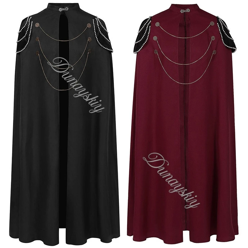 Medieval Royal Style Unisex Cape Cloak With Pearl Chains For Cosplay Regal Renaissance Cloak With Chain Detail Halloween Vampire
Medieval Royal Style Unisex Cape Cloak With Pearl Chains For Cosplay Regal Renaissance Cloak With Chain Detail Halloween Vampire