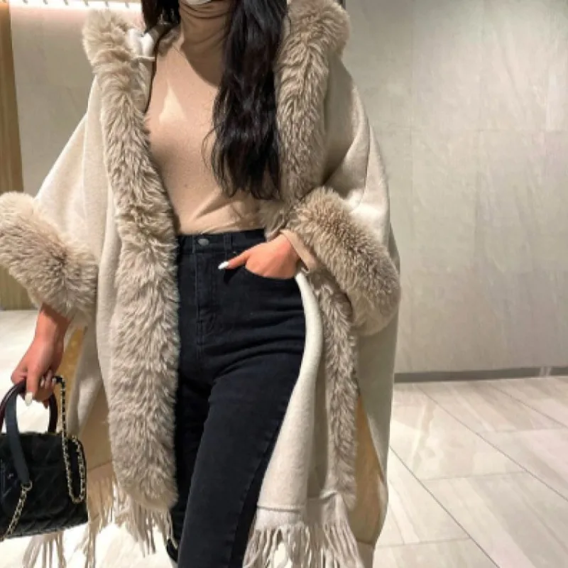 Women's Winter Thick Rabbit Fur Long Coats, Loose Oversized Jackets, Hooded Tassel Capes, Ponchos, Casual Overcoat, Warm Tops
Women's Winter Thick Rabbit Fur Long Coats, Loose Oversized Jackets, Hooded Tassel Capes, Ponchos, Casual Overcoat, Warm Tops