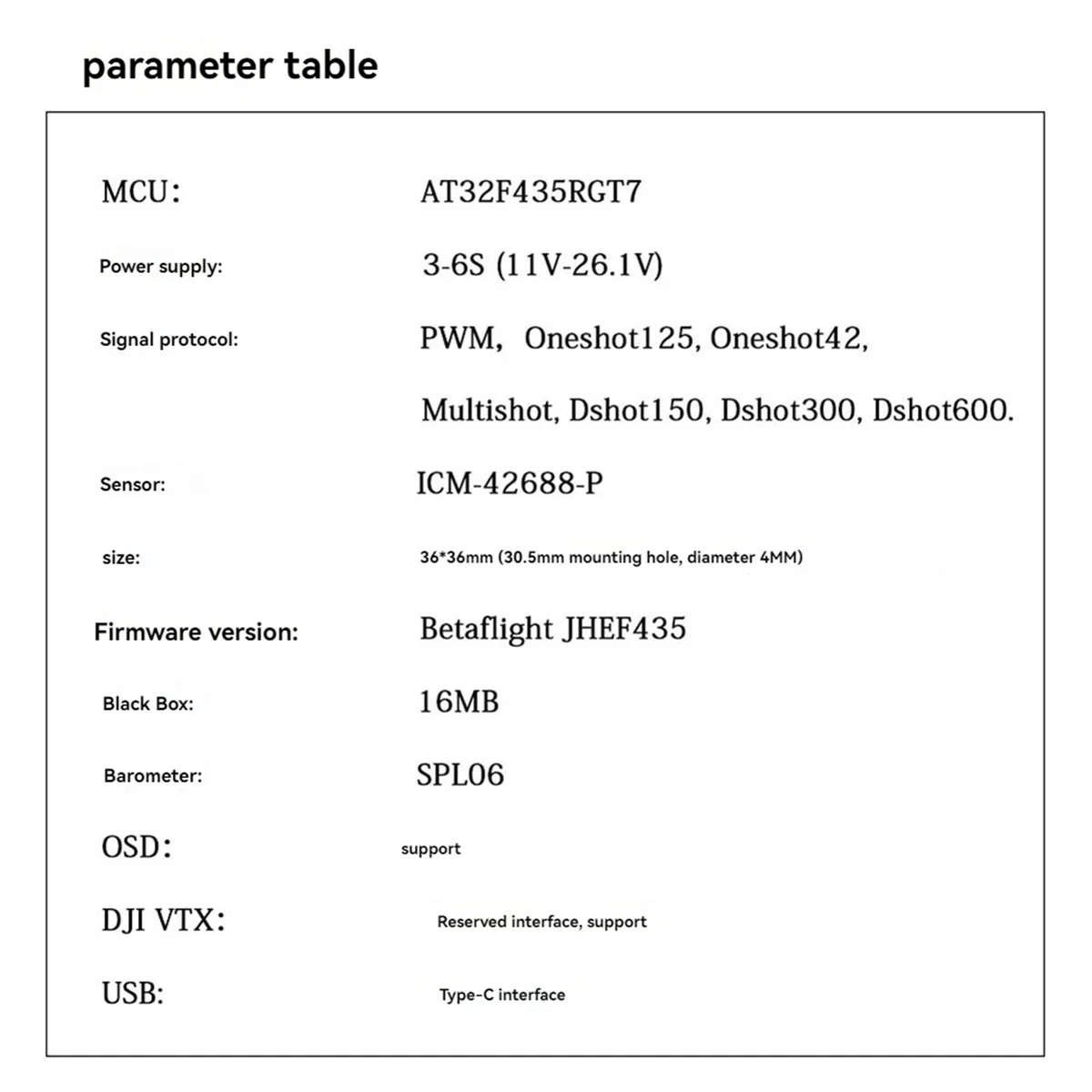 B49CДля контроллера полета JHEMCU AT32 F435 GF30 F435 для контроллера полета гоночного дрона FPV
B49CДля контроллера полета JHEMCU AT32 F435 GF30 F435 для контроллера полета гоночного дрона FPV