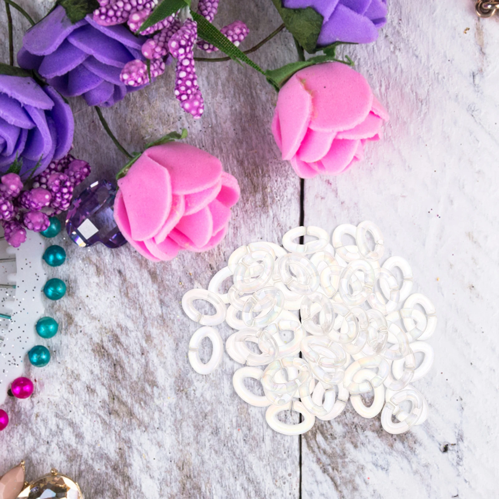 50 Pcs Buckle Acrylic Link Rings Bracelet Connector DIY Craft Round Connectors for Earring Jewelry Making Lightweight
50 Pcs Buckle Acrylic Link Rings Bracelet Connector DIY Craft Round Connectors for Earring Jewelry Making Lightweight