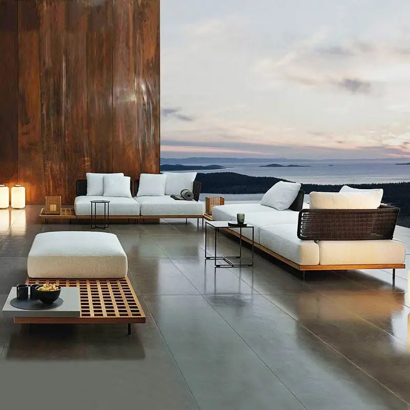 #High-end Modern Teak Rattan Outdoor Sofa And Chair Set Eco-friendly Waterproof Customizable Sizes
#High-end Modern Teak Rattan Outdoor Sofa And Chair Set Eco-friendly Waterproof Customizable Sizes
