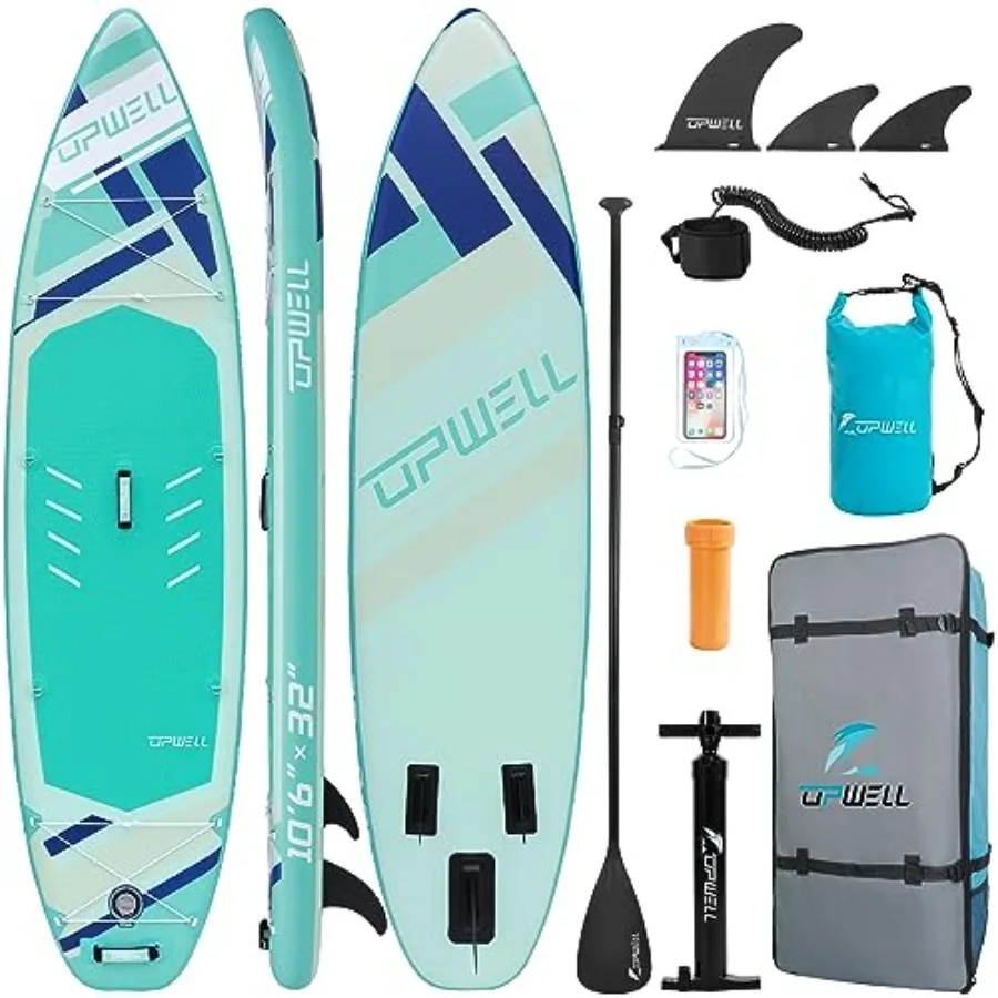 Inflatable Stand Up Paddle Board for outdoor water sports PVC material blue lightweight and durable with non-slip deck 3 fins l
Inflatable Stand Up Paddle Board for outdoor water sports PVC material blue lightweight and durable with non-slip deck 3 fins l