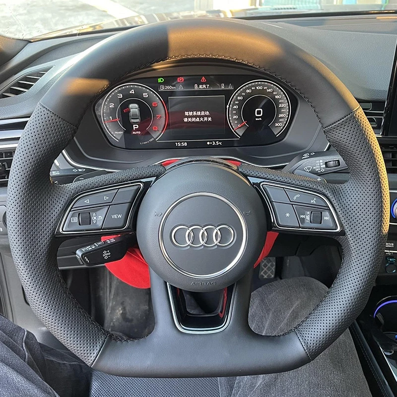DIY Hand-Sewn Non-Slip Breathable Suede Leather Steering Wheel Cover For Audi A3 A4L Q2L 2017-2024 Car Interior Accessory
DIY Hand-Sewn Non-Slip Breathable Suede Leather Steering Wheel Cover For Audi A3 A4L Q2L 2017-2024 Car Interior Accessory
