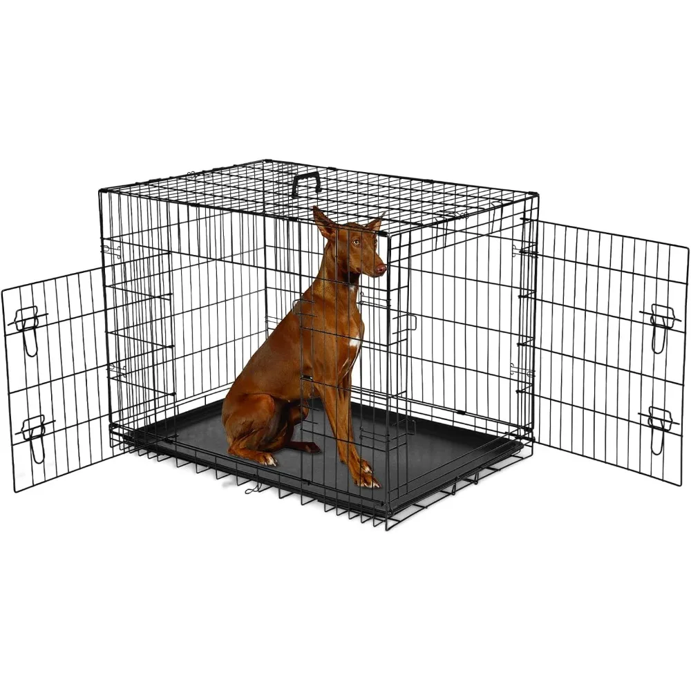 Dog Crate, 47 Inch Extra Large Wire Kennel with Divider Panel, Metal Cages with Double Door, Leak-Proof Pan Tray, Folding Portab 
Dog Crate, 47 Inch Extra Large Wire Kennel with Divider Panel, Metal Cages with Double Door, Leak-Proof Pan Tray, Folding Portab