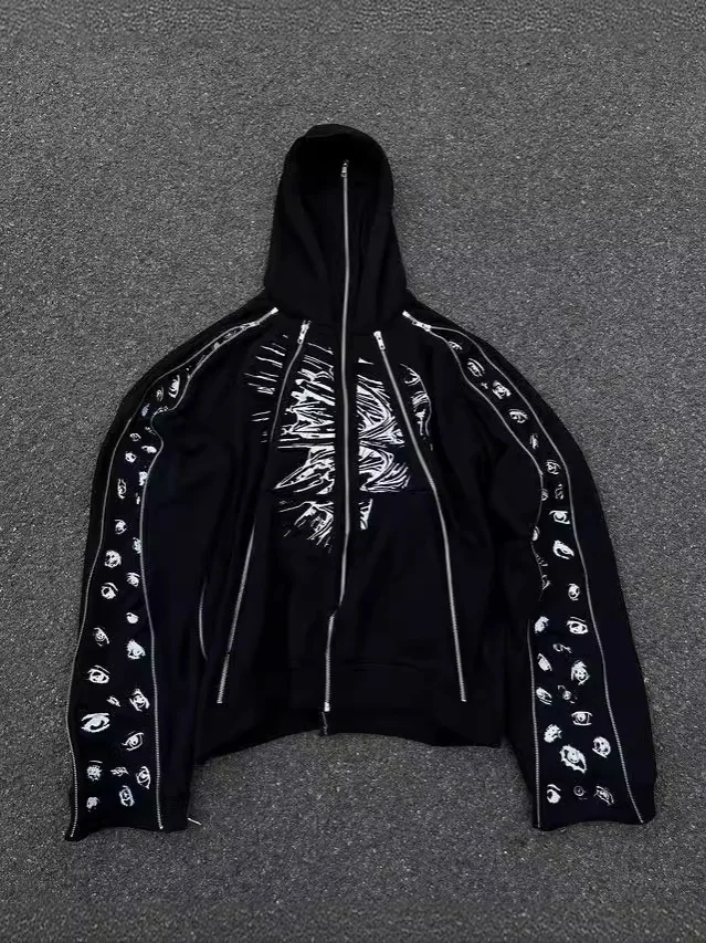 Pullover Hooded Men Sweatshirt Caot Jacket 2025 Zipper Rework Design Punk y2k Clothes
Pullover Hooded Men Sweatshirt Caot Jacket 2025 Zipper Rework Design Punk y2k Clothes