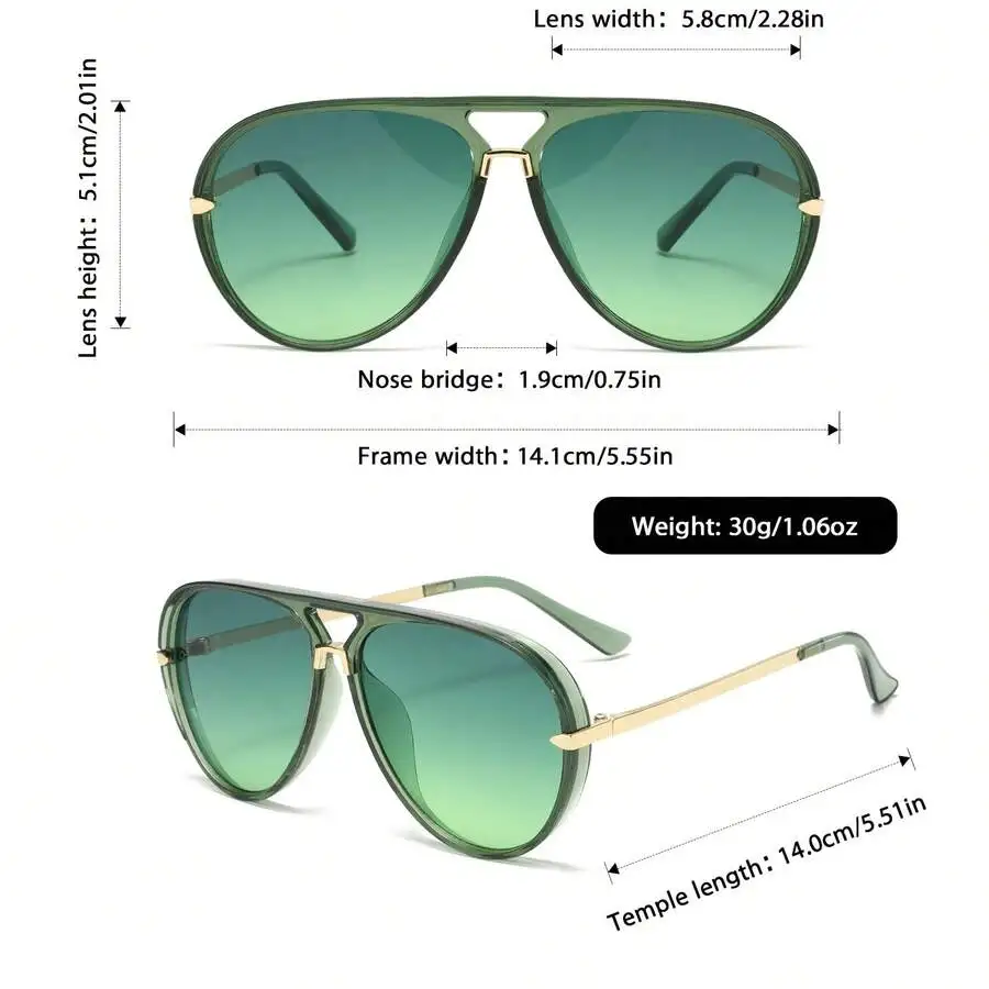 Unisex Pilot Style Gradient Green Sunglasses For Daily Wear Outdoor Travel
Unisex Pilot Style Gradient Green Sunglasses For Daily Wear Outdoor Travel