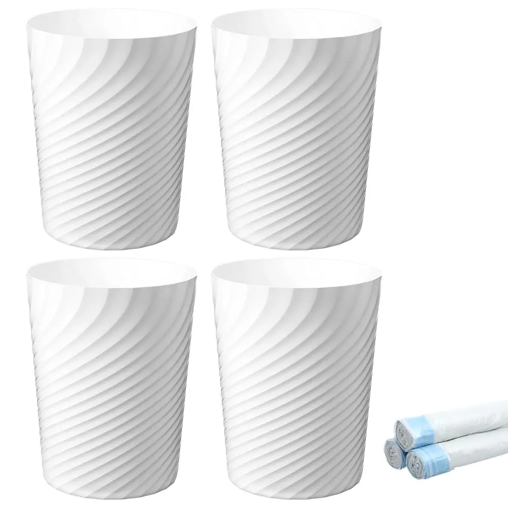 4Pcs Small Trash Can, Wastebasket Recycling Bin, Round Garbage Can, Plastic Waste Basket, Bathroom Garbage Bin with Trash Bag
4Pcs Small Trash Can, Wastebasket Recycling Bin, Round Garbage Can, Plastic Waste Basket, Bathroom Garbage Bin with Trash Bag