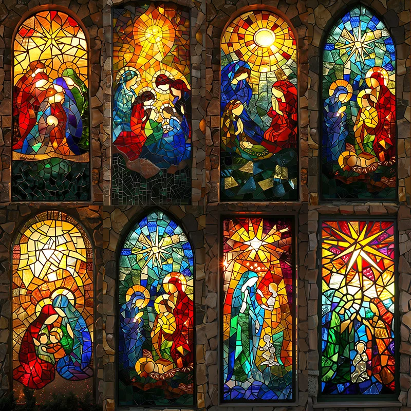 European Retro Church Colored Glass Film,Electrostatic Frosting,Adhesive Free Art Painting, Window Film, Stained Glass
European Retro Church Colored Glass Film,Electrostatic Frosting,Adhesive Free Art Painting, Window Film, Stained Glass