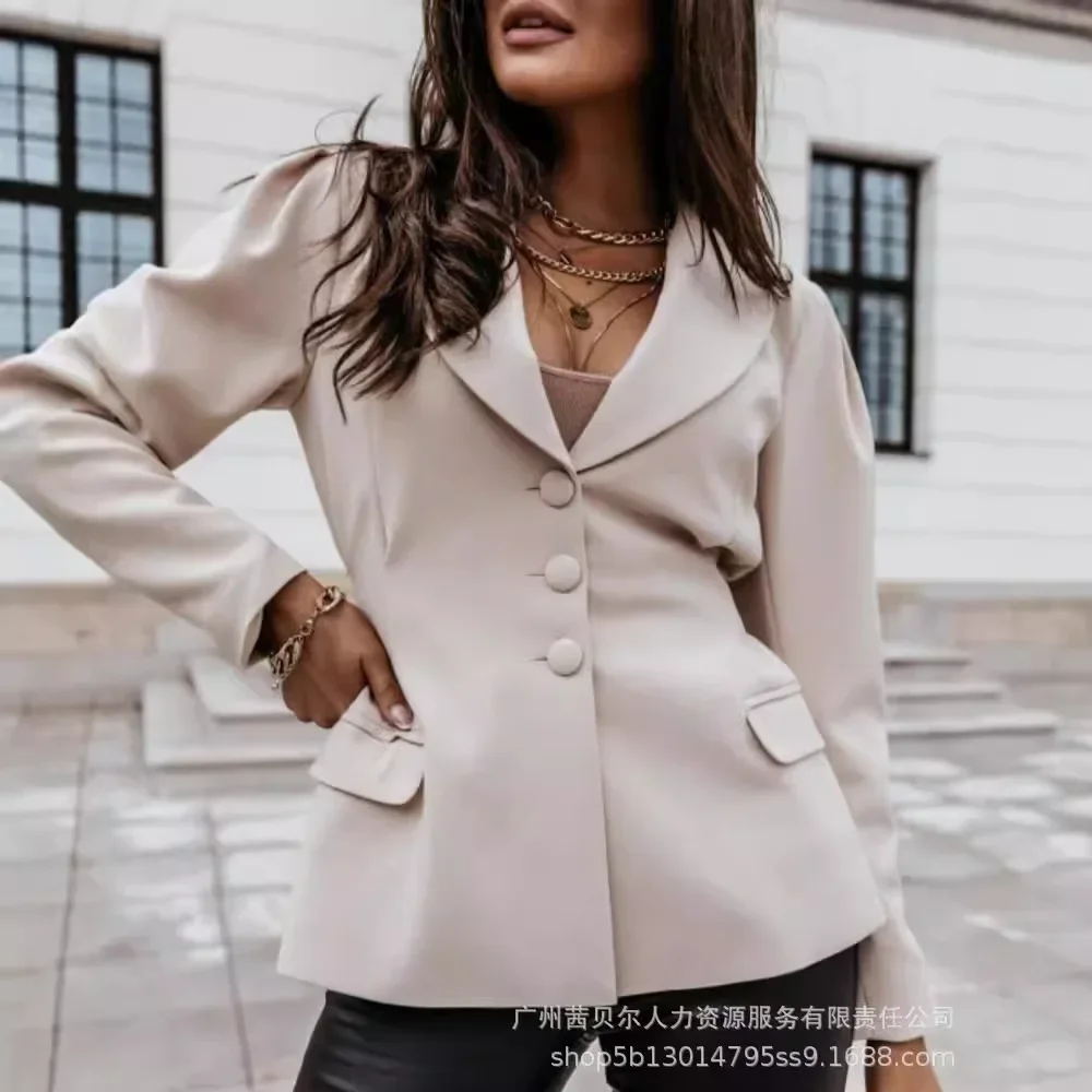 Women Solid Color Single Breasted Blazer Jacket Autumn Winter Long Sleeve Office Lady Blazers Jackets
Women Solid Color Single Breasted Blazer Jacket Autumn Winter Long Sleeve Office Lady Blazers Jackets
