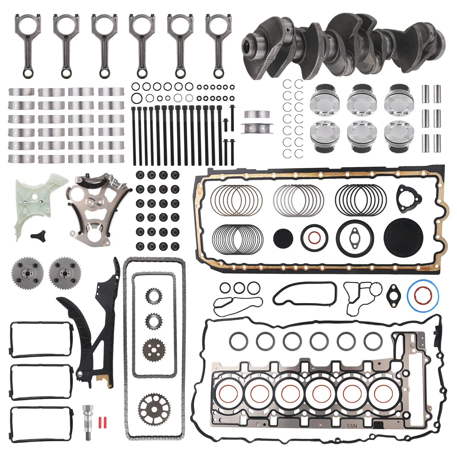 Suitable for Bmw X1 X3 135I 335I N5 Engine Crankshaft, 6 Connecting Rods, and Bearing Set for 5 3.0L Engines
Suitable for Bmw X1 X3 135I 335I N5 Engine Crankshaft, 6 Connecting Rods, and Bearing Set for 5 3.0L Engines