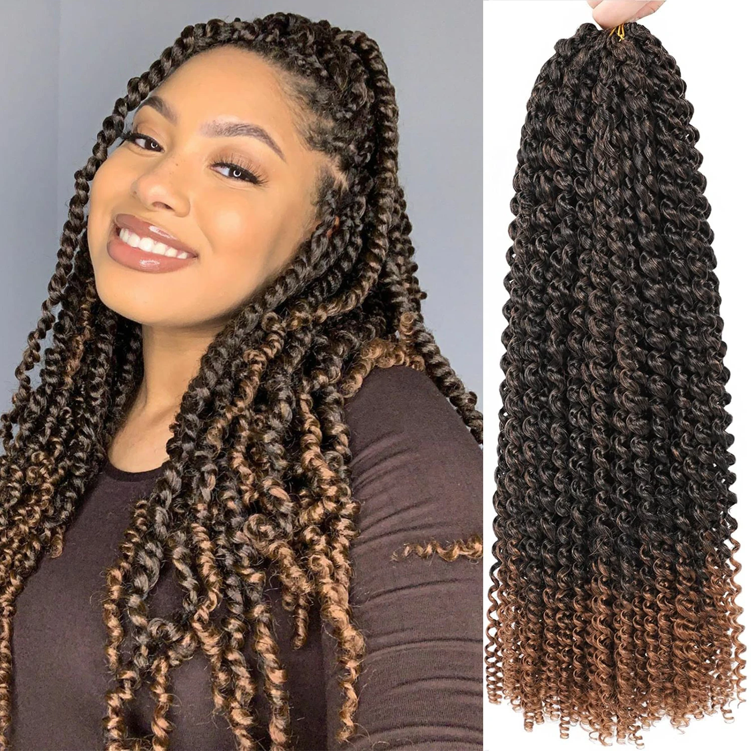 Passion Twist Hair Brown 18/24 Inch Passion Twist Crochet Hair Water Wave Braiding Hair Curly Long Spring Twist Hair Synthetic
Passion Twist Hair Brown 18/24 Inch Passion Twist Crochet Hair Water Wave Braiding Hair Curly Long Spring Twist Hair Synthetic
