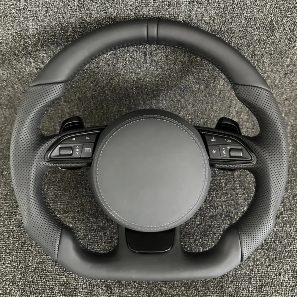 Customized Leather Steering Wheel Flat Bottom For Audi RS A3 A4L A5 A6L Q5 Q7 A7 Q2 Q3 S4 S5 S7 8V B8 C7 2007-2021 Accessories
Customized Leather Steering Wheel Flat Bottom For Audi RS A3 A4L A5 A6L Q5 Q7 A7 Q2 Q3 S4 S5 S7 8V B8 C7 2007-2021 Accessories