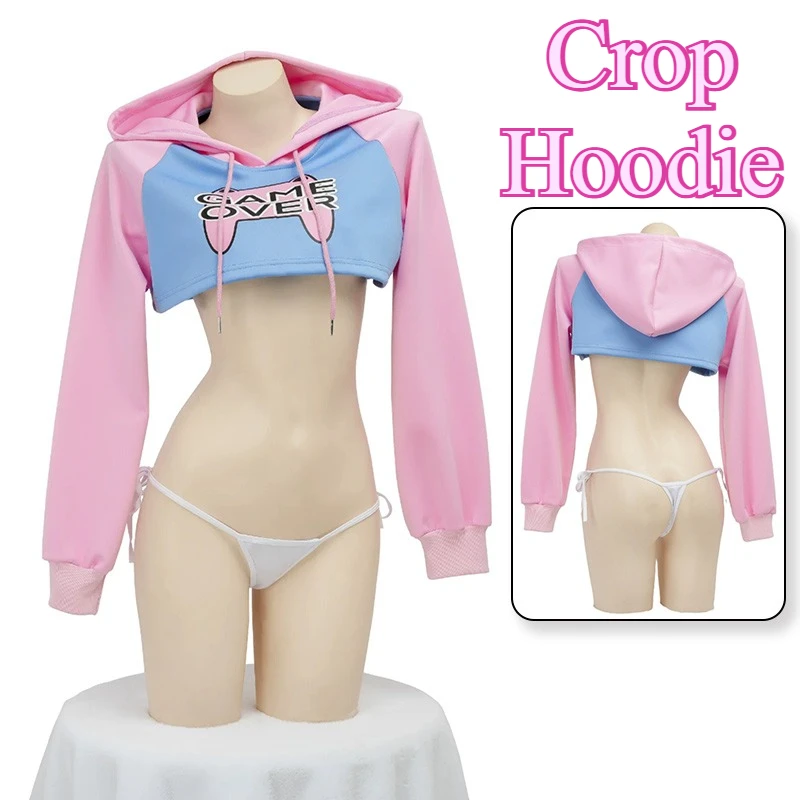 Women's Sexy Crop Long-sleeve Mini Top with Hoodies Pink Blue Color Patchwork Printed Sweatshirt Home Casual Cute Loungewear
Women's Sexy Crop Long-sleeve Mini Top with Hoodies Pink Blue Color Patchwork Printed Sweatshirt Home Casual Cute Loungewear