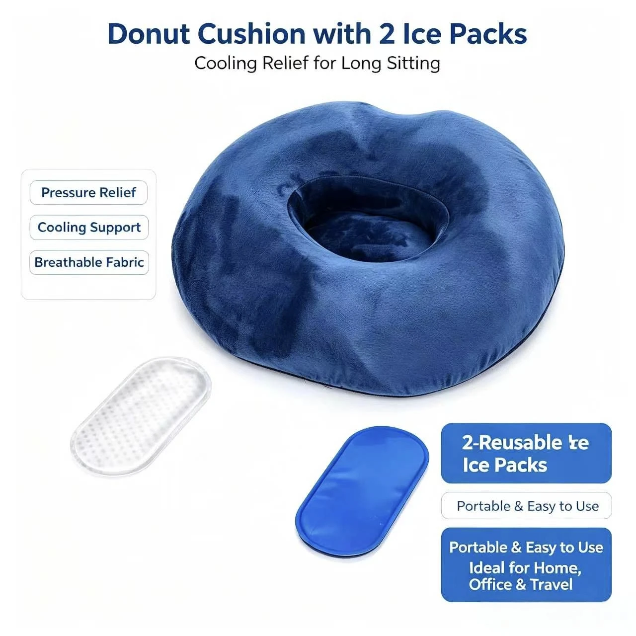 Cooling Gel Ring Seat Cushion Memory Foam Breathable Donut Pillow for Home Office Car Long Sitting Pressure Relief
Cooling Gel Ring Seat Cushion Memory Foam Breathable Donut Pillow for Home Office Car Long Sitting Pressure Relief