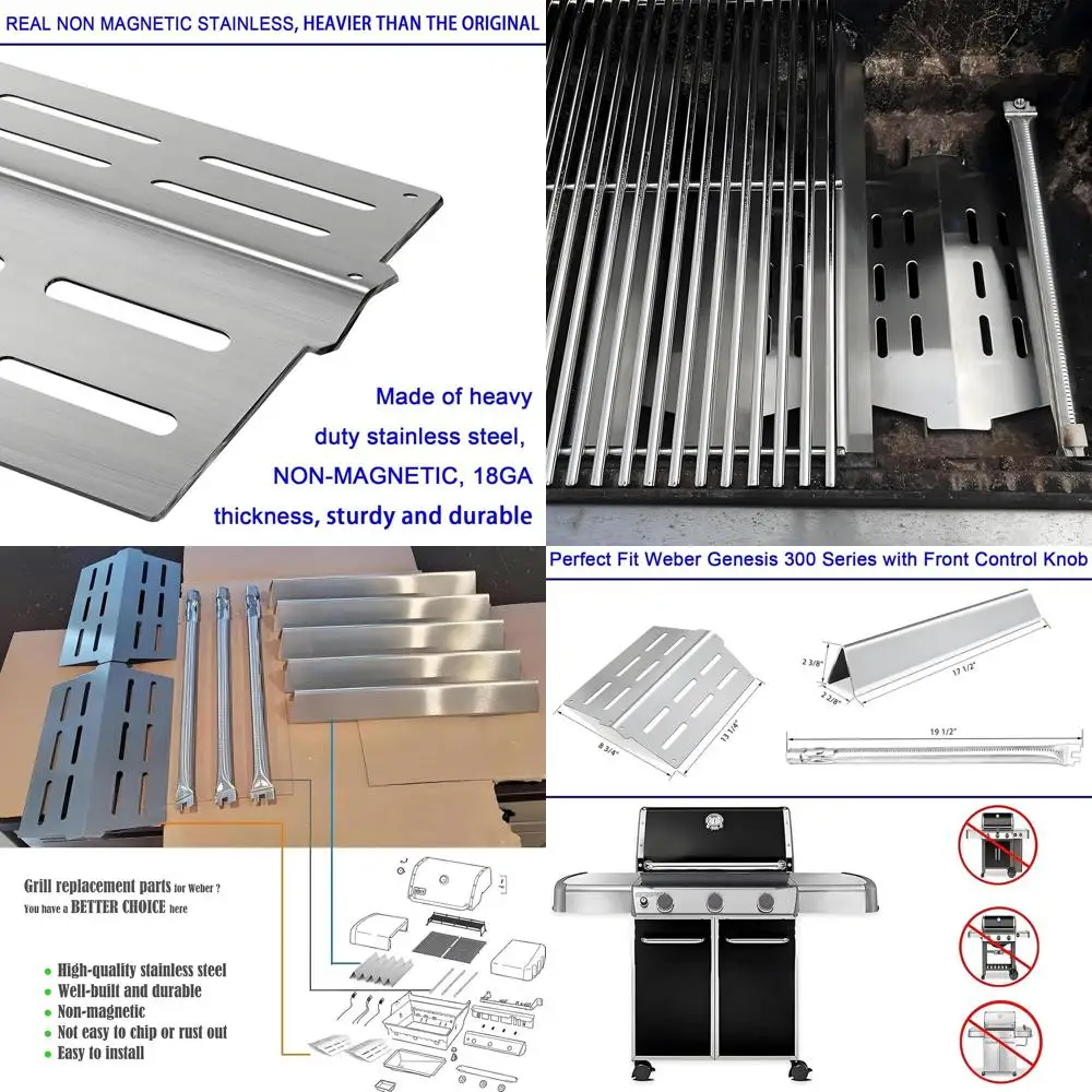 Weber Genesis 300 Series Grill Replacement Parts: 17.5 Flavorizer Bars, Heat Deflector, Burner Tube
Weber Genesis 300 Series Grill Replacement Parts: 17.5 Flavorizer Bars, Heat Deflector, Burner Tube