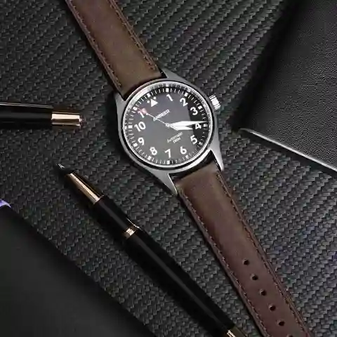ANBEER Crazy House Leather Watch Strap 18mm 20mm 22mm Watch Band for Men Women Vintage Classic Wristband Quick Replease